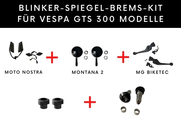 Moto Nostra Blinker - Montana 2 Spiegel - MG Biketec Bremsen - Kit für Vespa GTS 300 Modelle